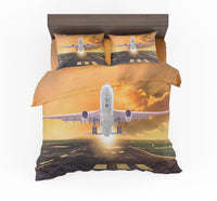 Thumbnail for Amazing Departing Aircraft Sunset & Clouds Behind Designed Bedding Sets