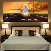 Thumbnail for Amazing Departing Aircraft Sunset & Clouds Behind Printed Canvas Posters (3 Pieces)