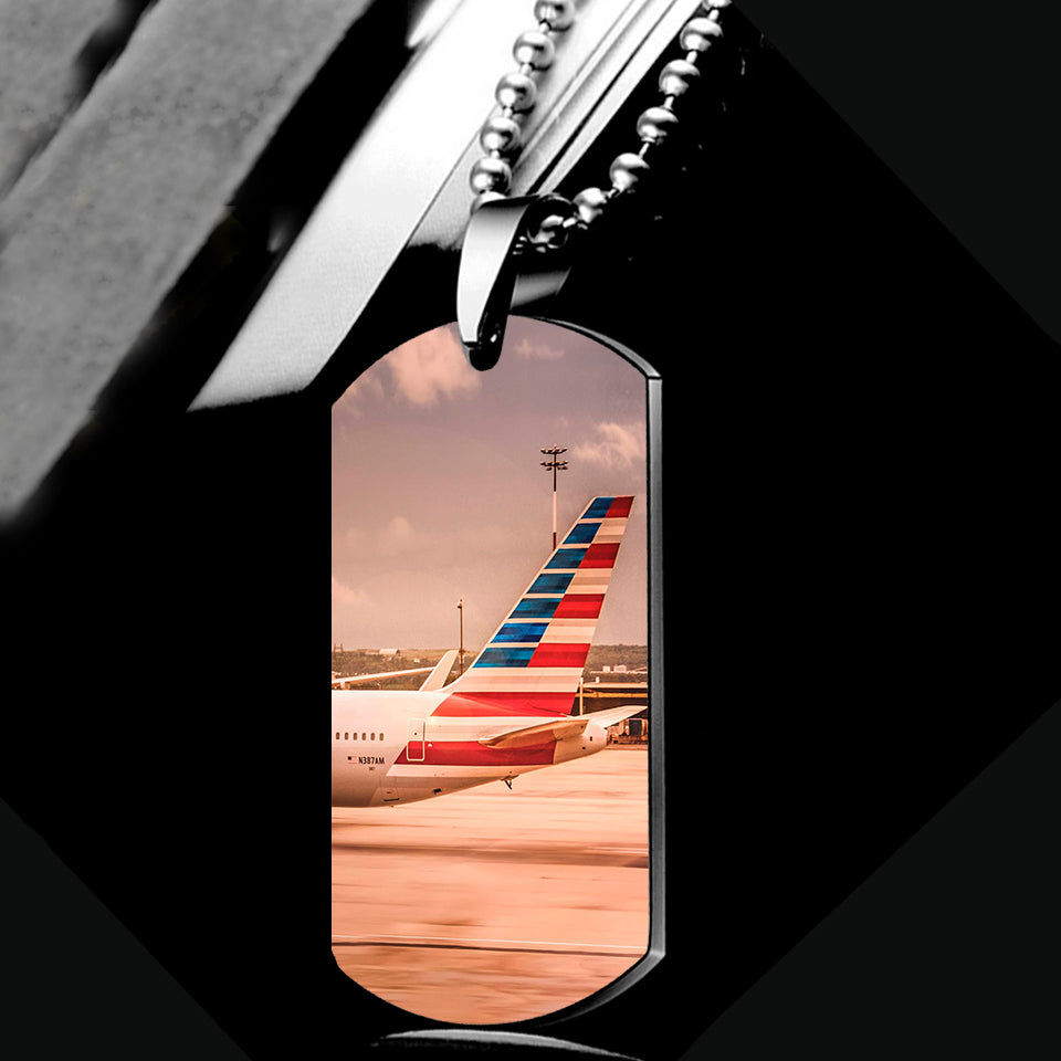 American Airlines Boeing 767 Designed Metal Necklaces