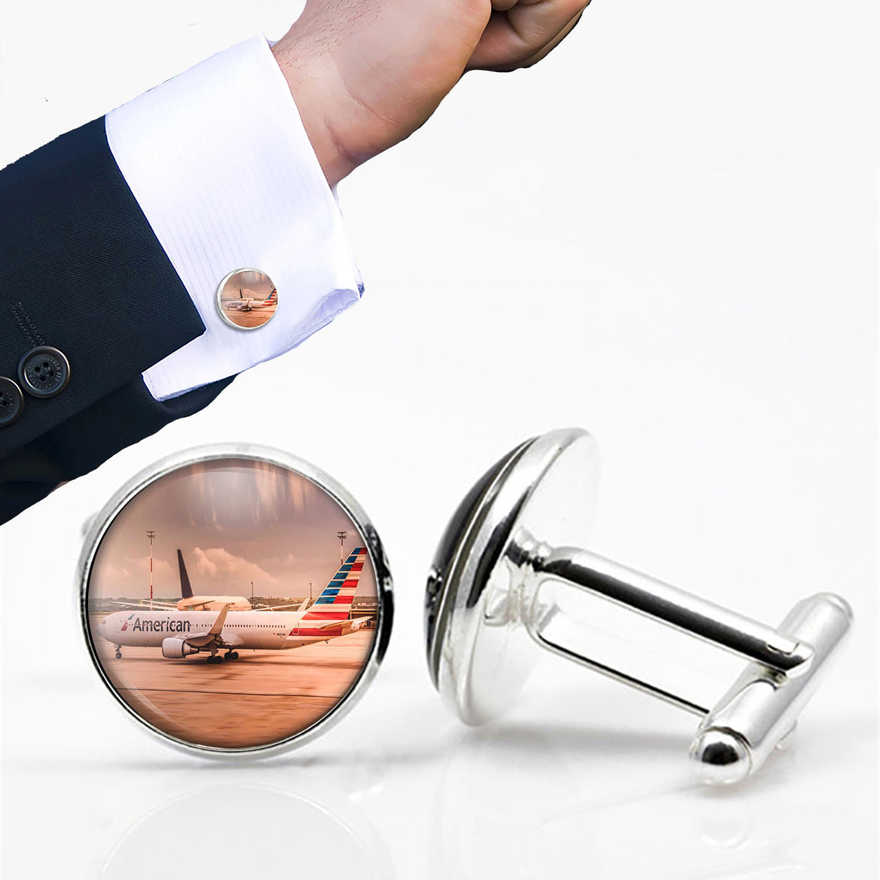 American Airlines Boeing 767 Designed Cuff Links