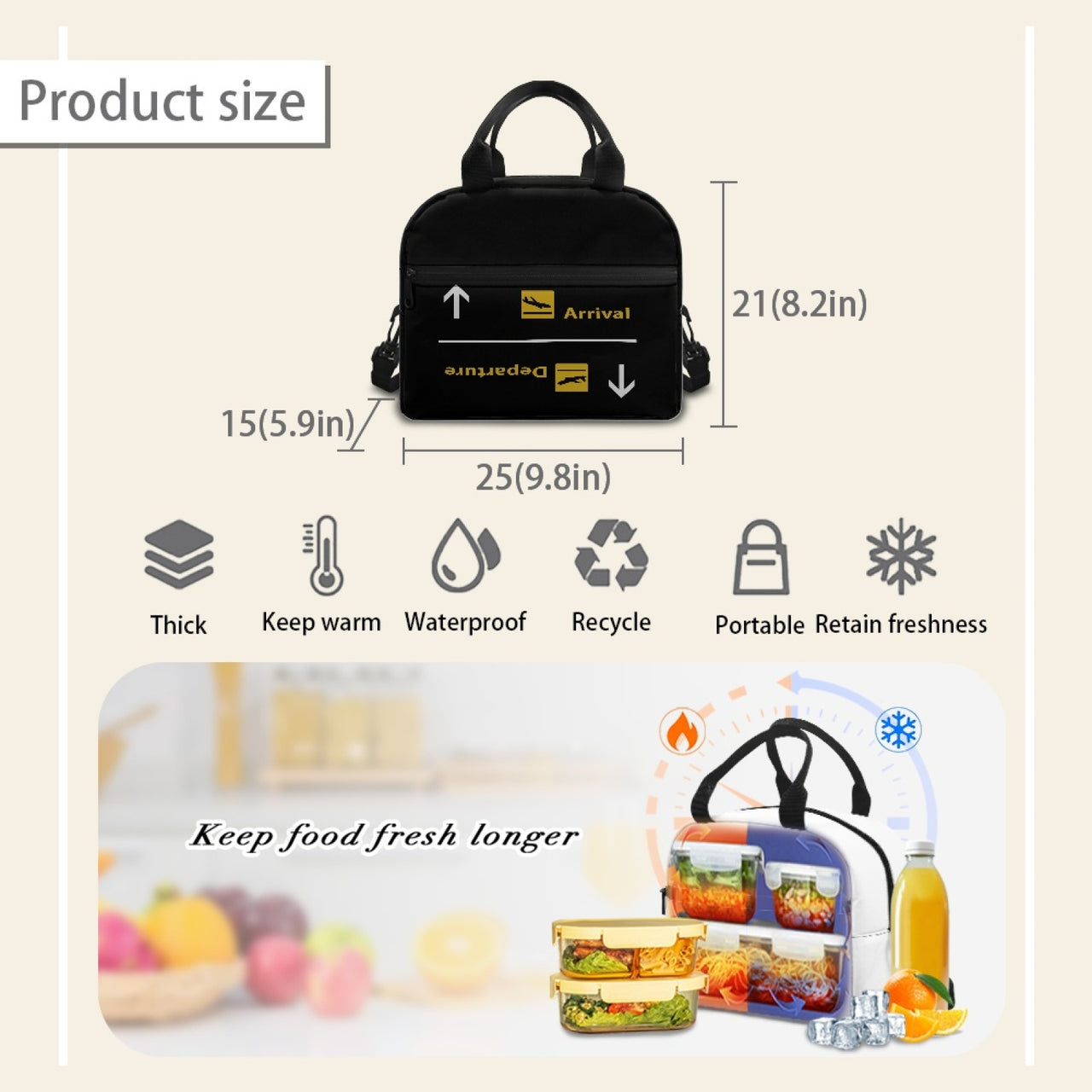 Arrival & Departures 3 Designed Lunch Bags