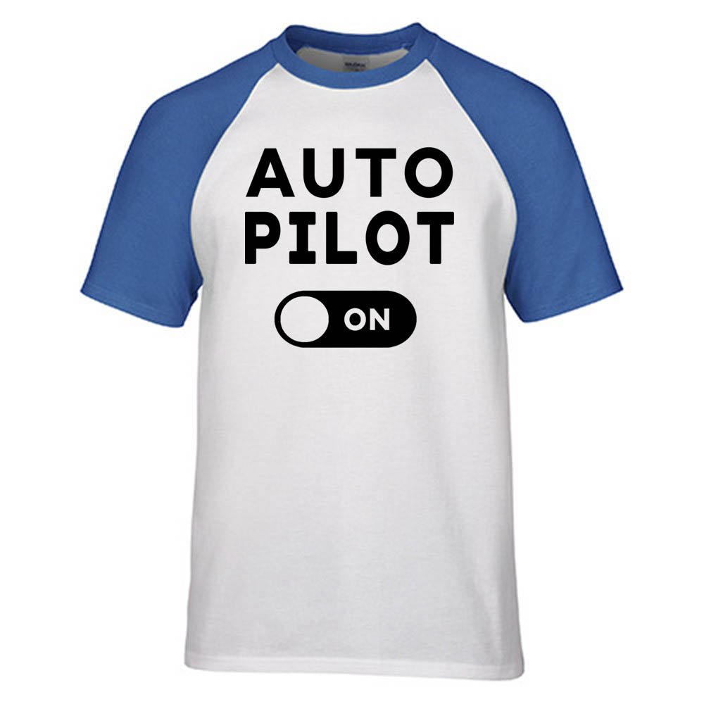 Auto Pilot ON Designed Raglan T-Shirts