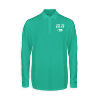 Thumbnail for Auto Pilot ON Designed Long Sleeve Polo T-Shirts
