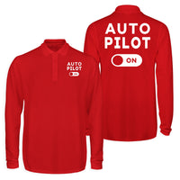 Thumbnail for Auto Pilot ON Designed Long Sleeve Polo T-Shirts (Double-Side)