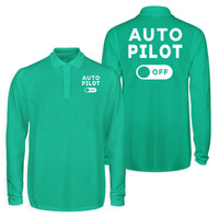 Thumbnail for Auto Pilot Off Designed Long Sleeve Polo T-Shirts (Double-Side)