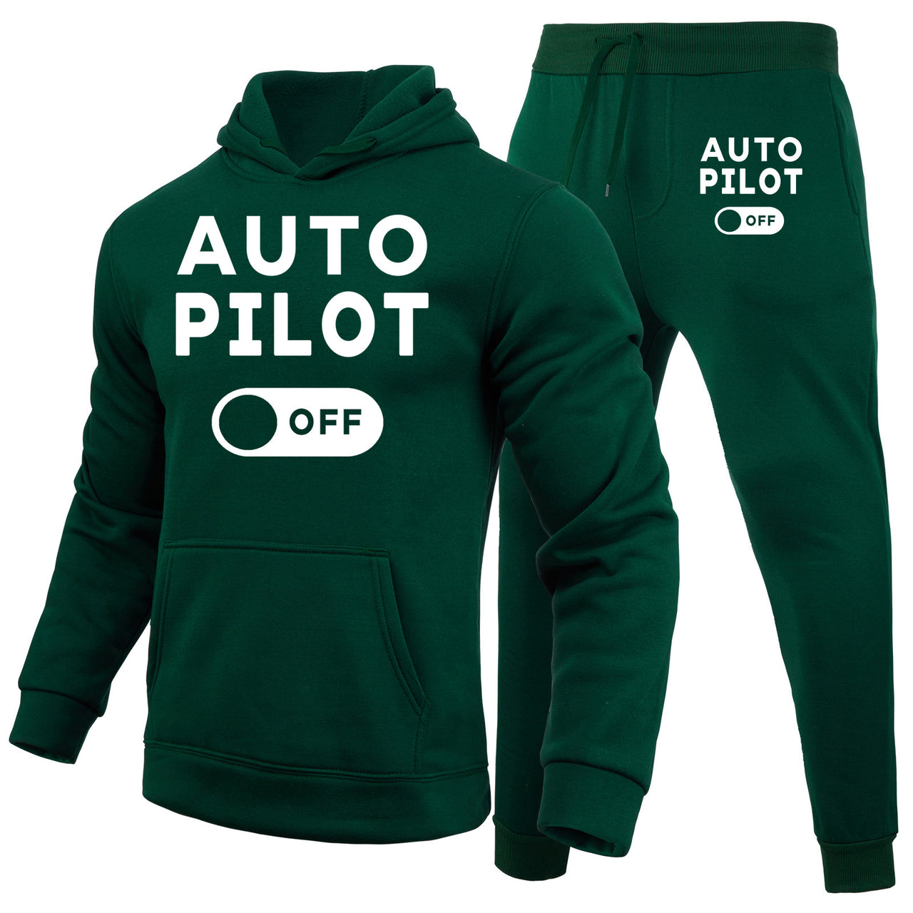 Auto Pilot Off Designed Hoodies & Sweatpants Set