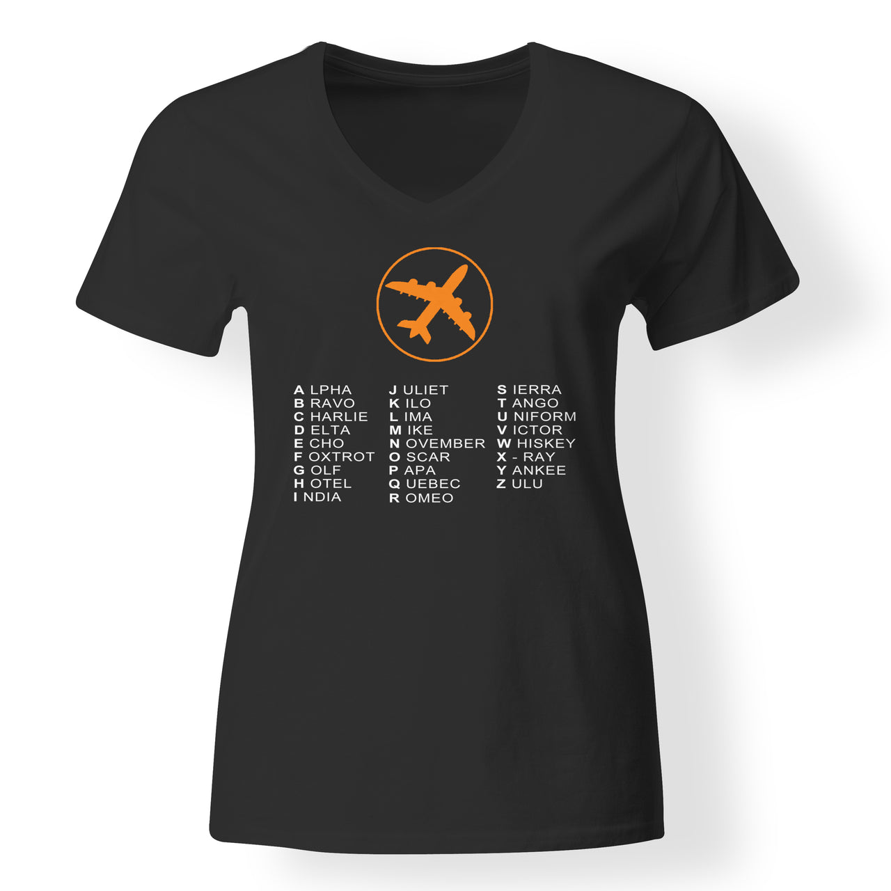 Aviation Alphabet 2 Designed V-Neck T-Shirts