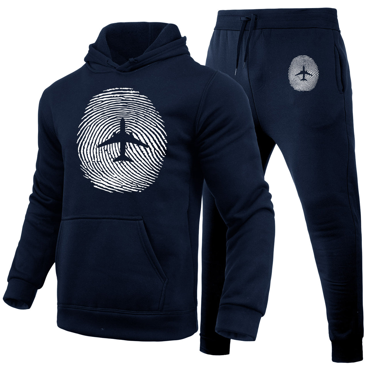 Aviation Finger Print Designed Hoodies & Sweatpants Set