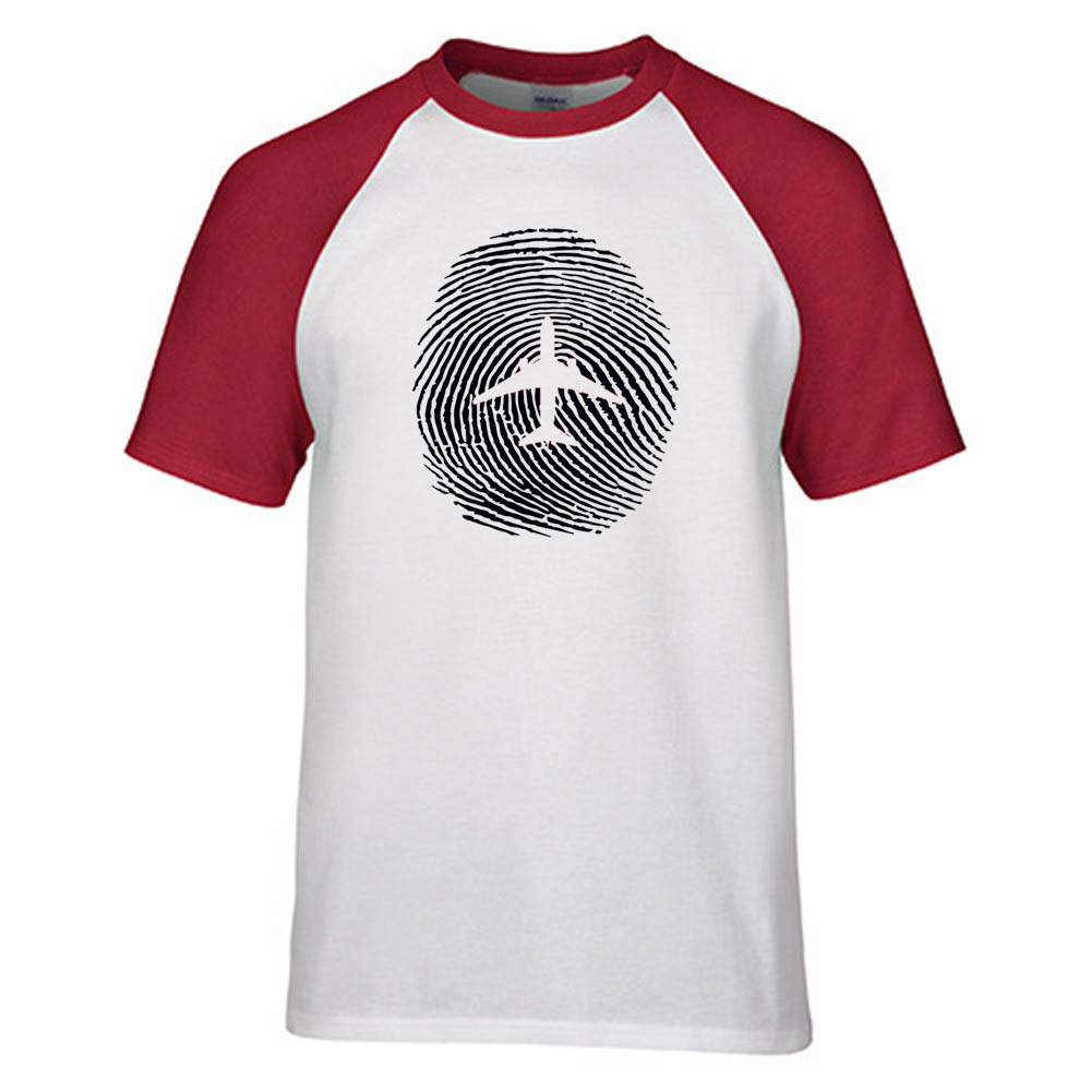 Aviation Finger Print Designed Raglan T-Shirts