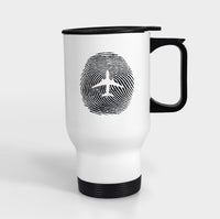 Thumbnail for Aviation Finger Print Designed Travel Mugs (With Holder)