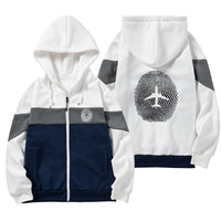 Thumbnail for Aviation Finger Print Designed Colourful Zipped Hoodies