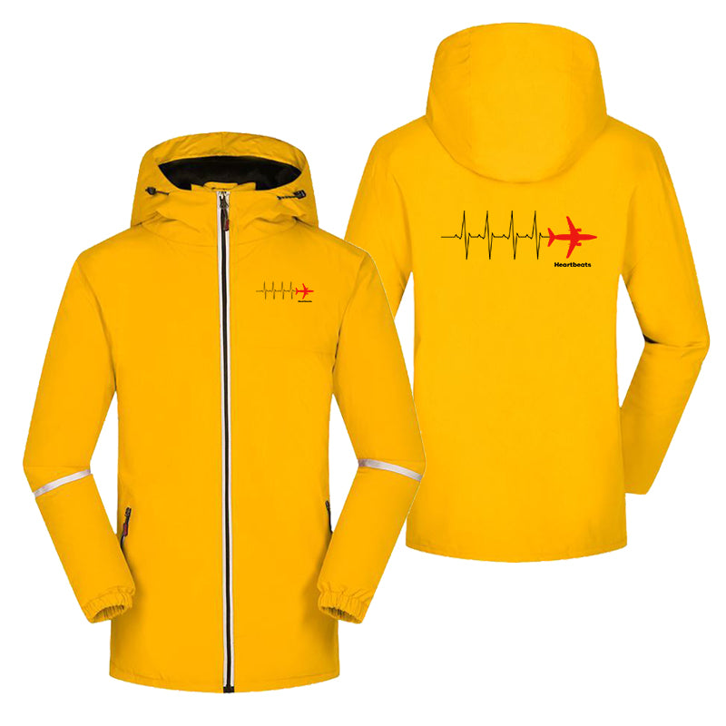 Aviation Heartbeats Designed Rain Coats & Jackets