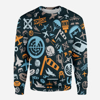 Thumbnail for Aviation Icons Designed 3D Sweatshirts