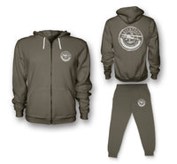Thumbnail for Aviation Lovers Designed Zipped Hoodies & Sweatpants Set