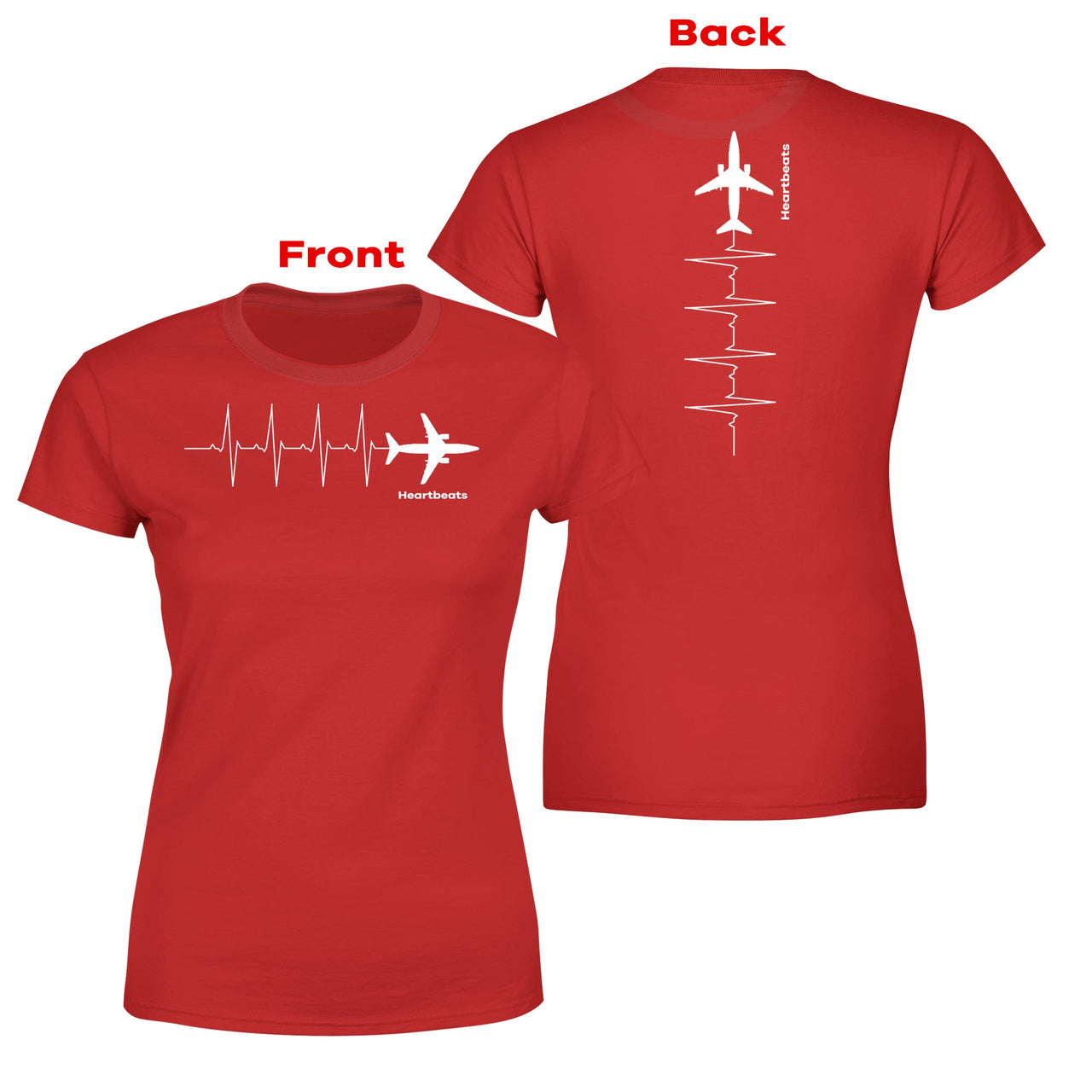 Aviation Heartbeats Designed Double-Side T-Shirts