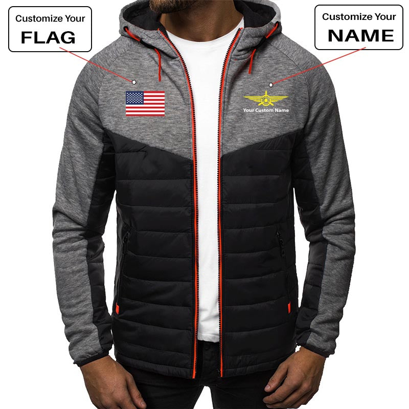 Custom Flag & Name with "Badge 3" Designed Sportive Jackets
