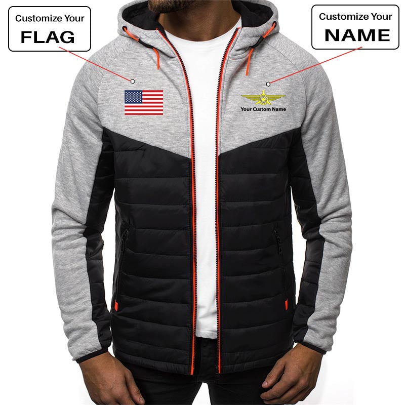 Custom Flag & Name with "Badge 3" Designed Sportive Jackets