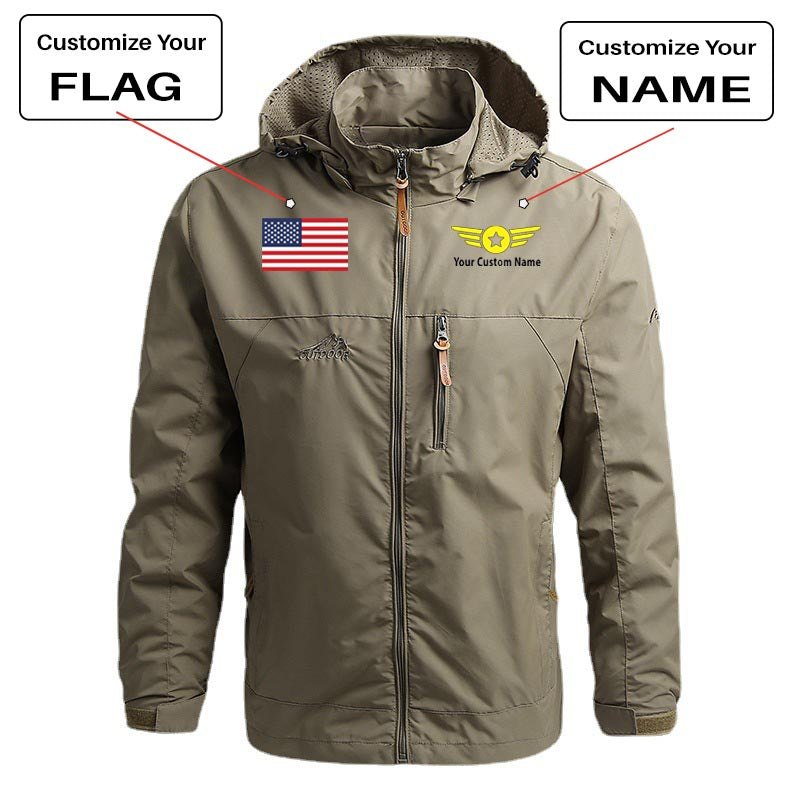 Custom Flag & Name with "Badge 4" Designed Thin Stylish Jackets