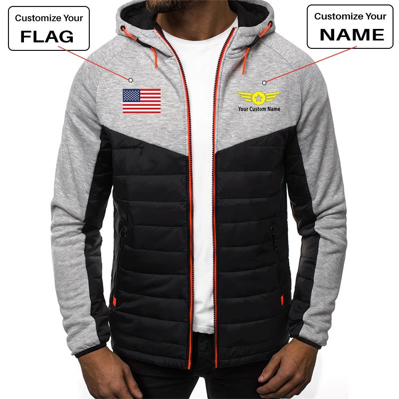Custom Flag & Name with "Badge 4" Designed Sportive Jackets
