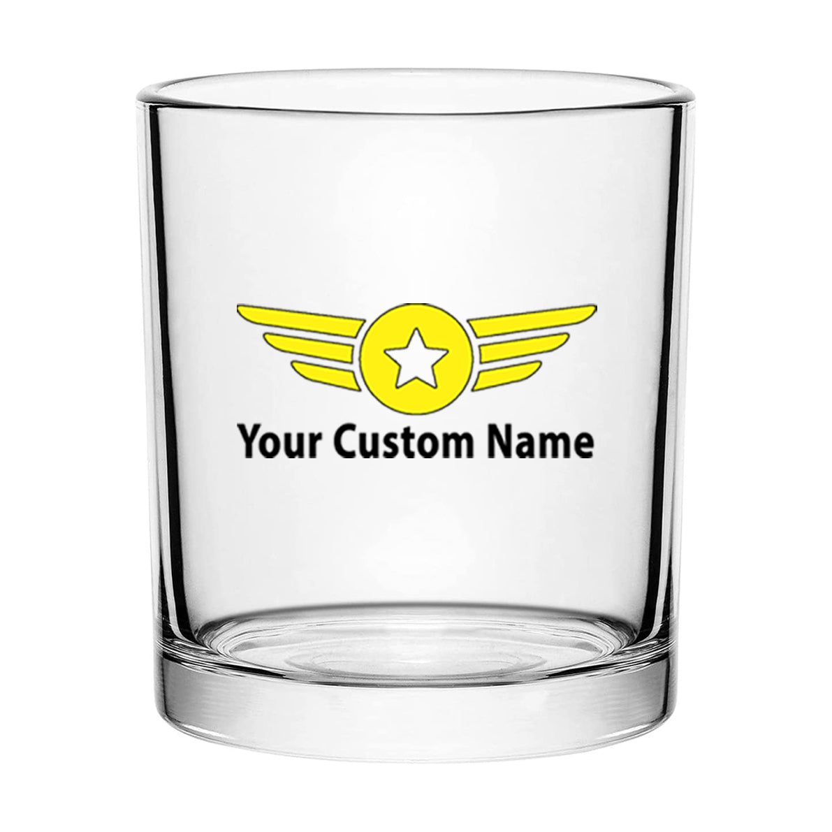 Custom Name "Badge 4" Designed Special Whiskey Glasses