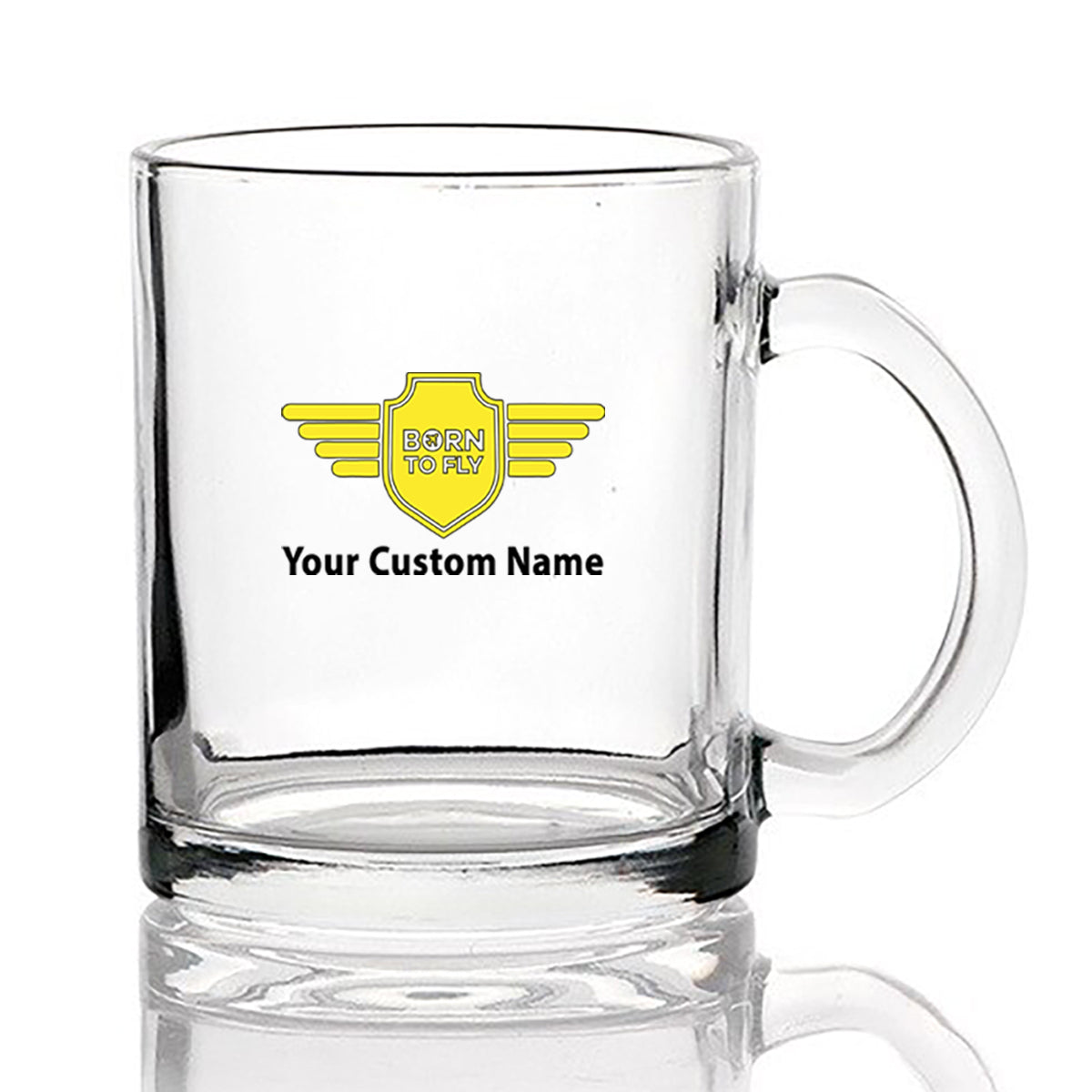 Custom Name "Badge 5" Designed Coffee & Tea Glasses