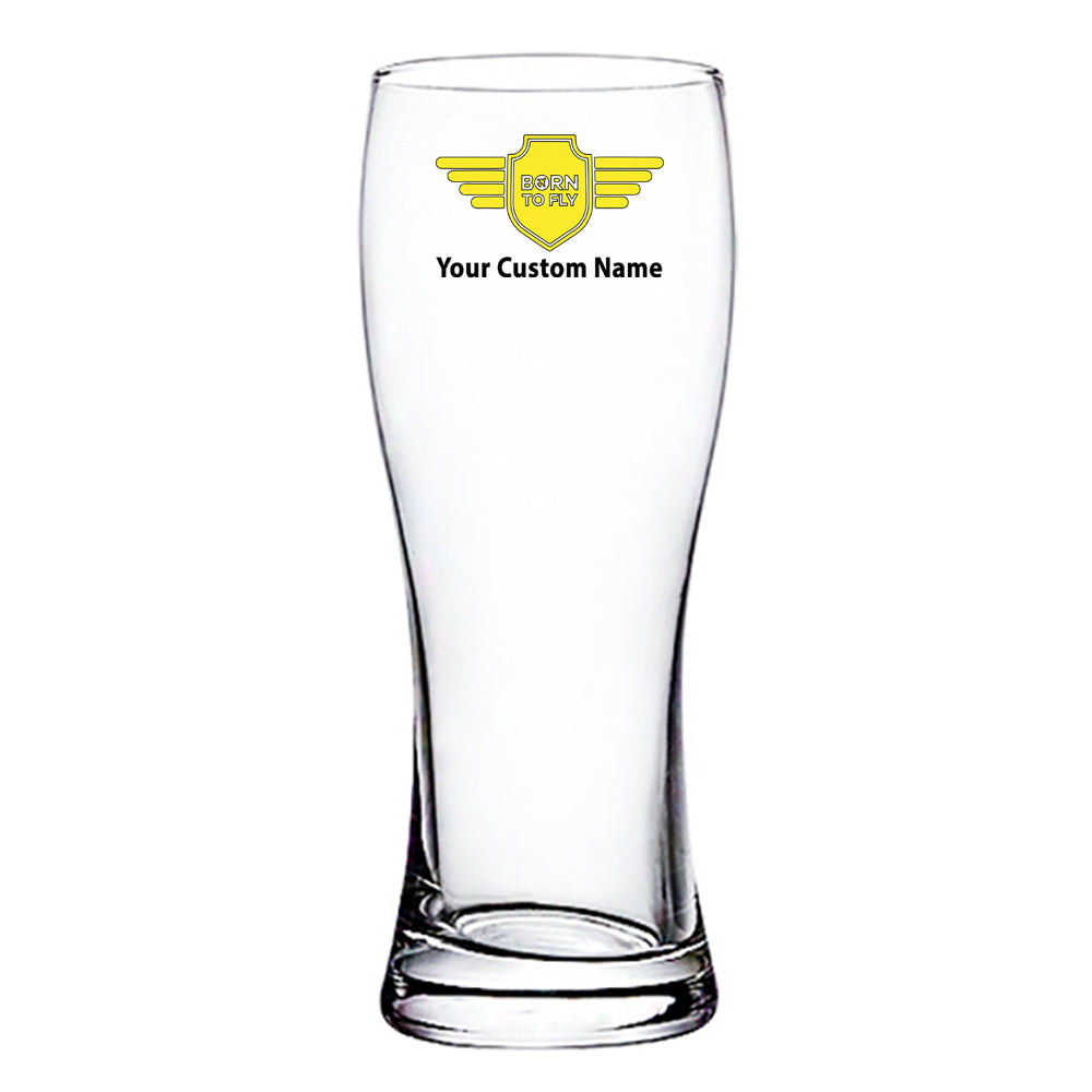 Custom Name "Badge 5" Designed Pilsner Beer Glasses