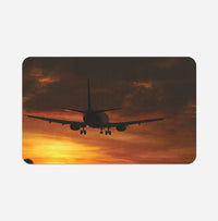 Thumbnail for Beautiful Aircraft Landing at Sunset Designed Bath Mats