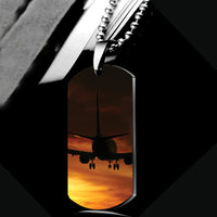 Thumbnail for Beautiful Aircraft Landing at Sunset Designed Metal Necklaces