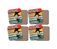 Thumbnail for Husband & Dad & Aircraft Mechanic & Legend Designed Coasters
