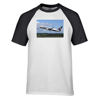Thumbnail for Departing Ryanair's Boeing 737 Designed Raglan T-Shirts