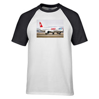 Thumbnail for Swiss Airlines Bombardier CS100 Designed Raglan T-Shirts