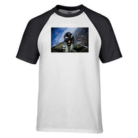 Thumbnail for Amazing Military Pilot Selfie Designed Raglan T-Shirts