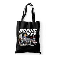 Thumbnail for Boeing 747 & PW4000-94 Engine Designed Tote Bags