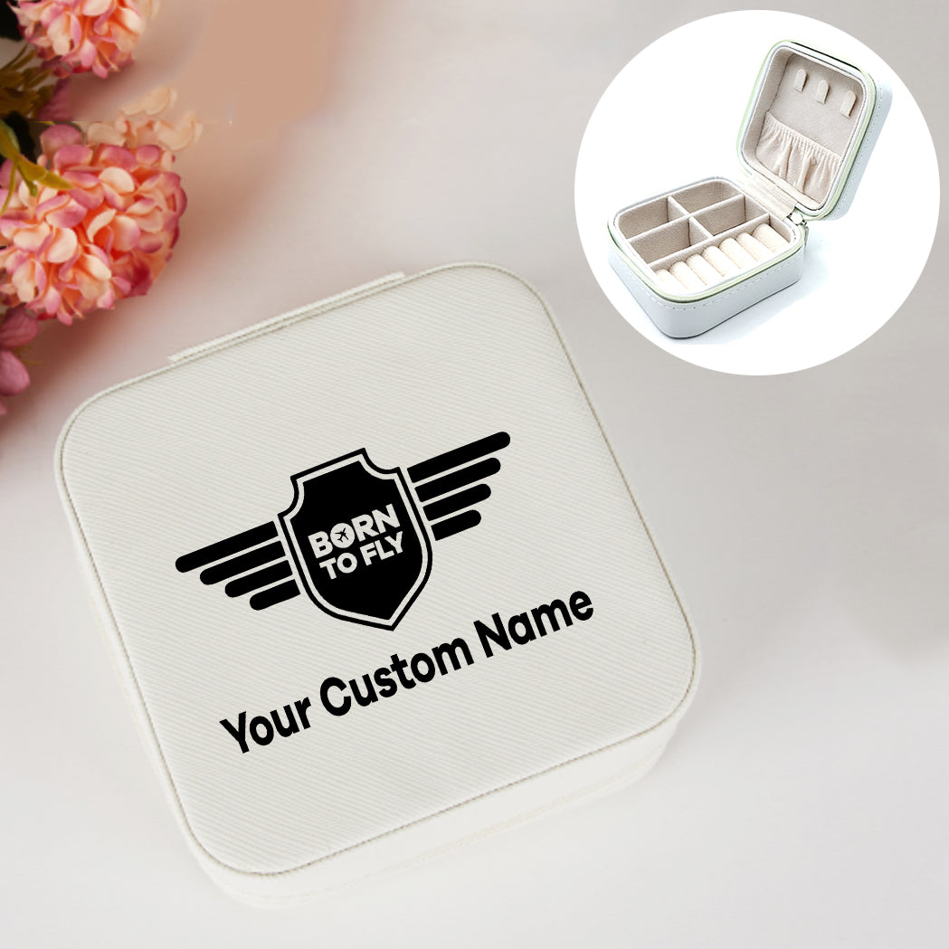 Custom Name (Badge 5) Designed Leather Jewelry Boxes