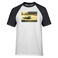 Thumbnail for Departing Jet Aircraft Designed Raglan T-Shirts