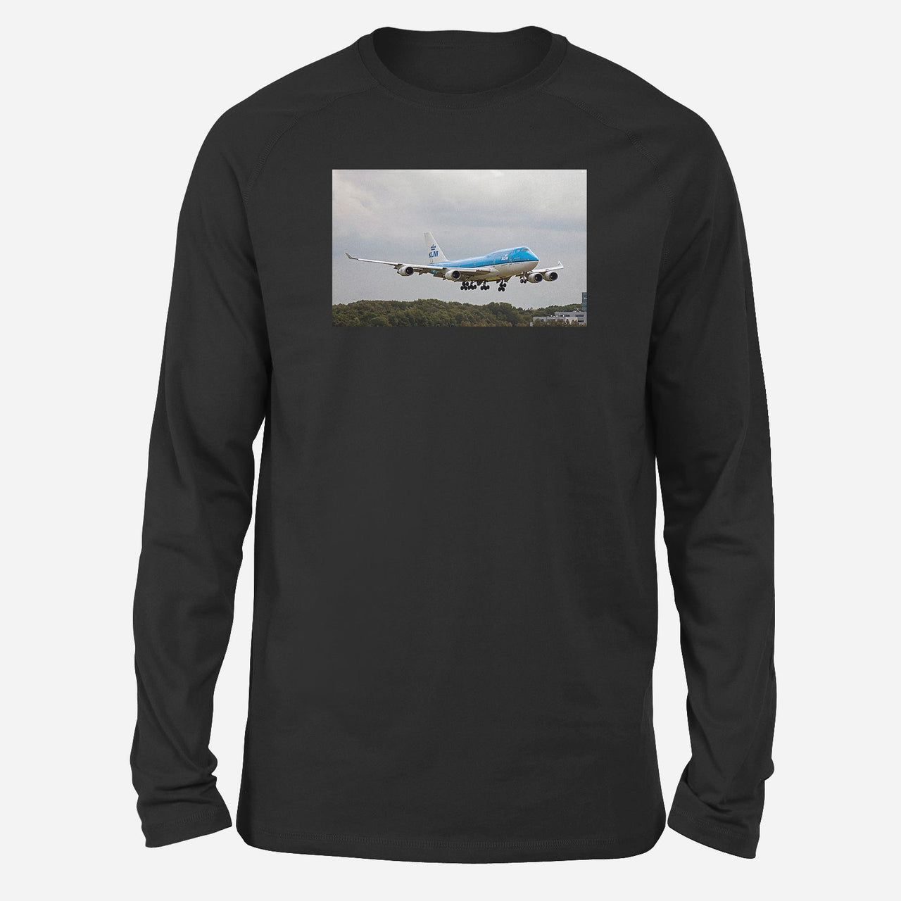 Landing KLM's Boeing 747 Designed Long-Sleeve T-Shirts