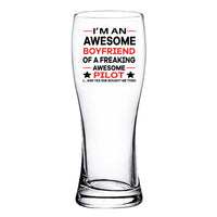 Thumbnail for I am an Awesome Boyfriend Designed Pilsner Beer Glasses