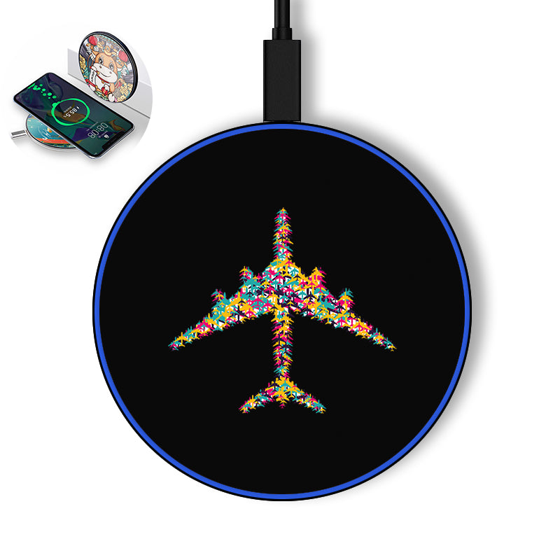 Colourful Airplane Designed Wireless Chargers