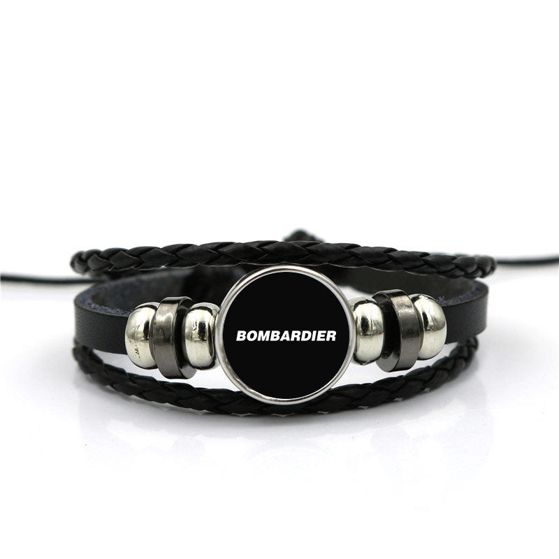 Bombardier & Text Designed Leather Bracelets