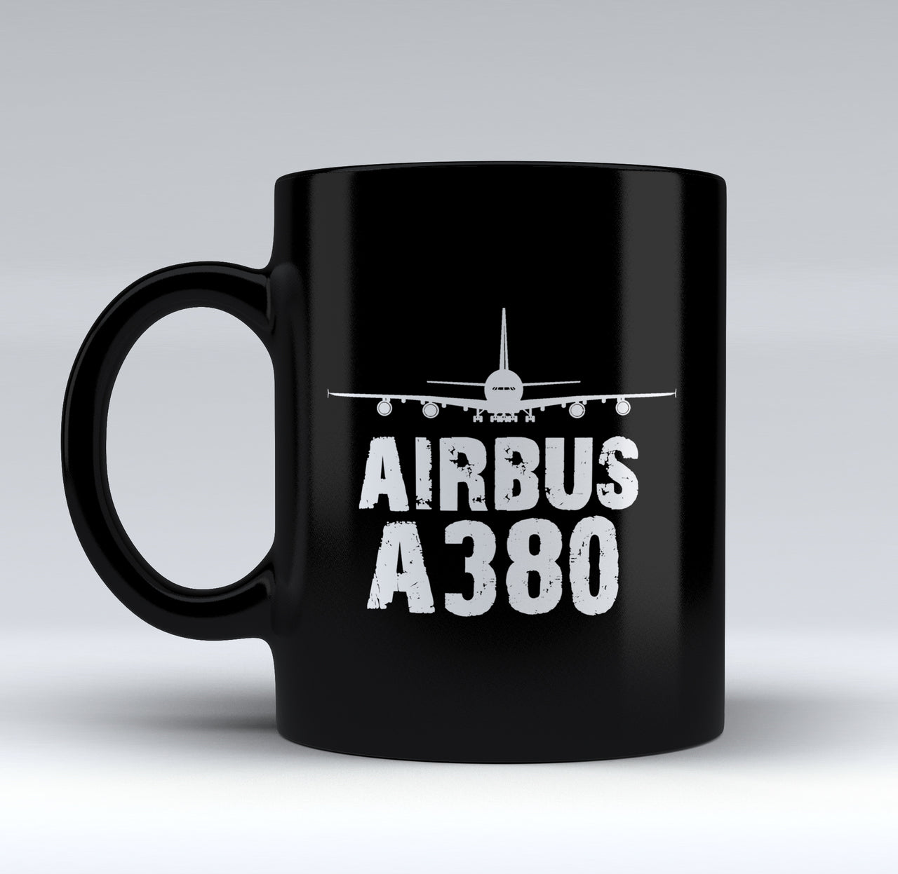 Airbus A380 & Plane Designed Black Mugs
