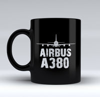 Thumbnail for Airbus A380 & Plane Designed Black Mugs