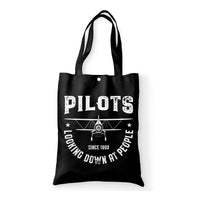 Thumbnail for Pilots Looking Down at People Since 1903 Designed Tote Bags