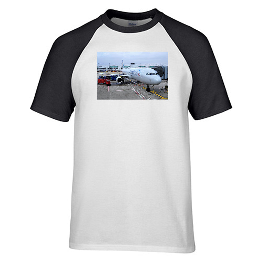 American Airlines A321 Designed Raglan T-Shirts