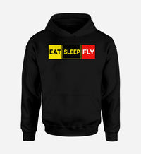 Thumbnail for Eat Sleep Fly (Colourful) Designed Hoodies