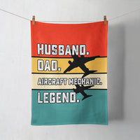 Thumbnail for Husband & Dad & Aircraft Mechanic & Legend Designed Towels