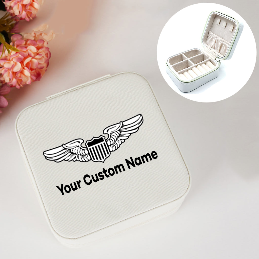 Custom Name (Military Badge) Designed Leather Jewelry Boxes