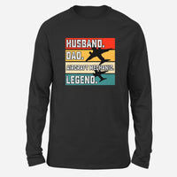 Thumbnail for Husband & Dad & Aircraft Mechanic & Legend Designed Long-Sleeve T-Shirts