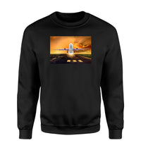 Thumbnail for Amazing Departing Aircraft Sunset & Clouds Behind Designed Sweatshirts