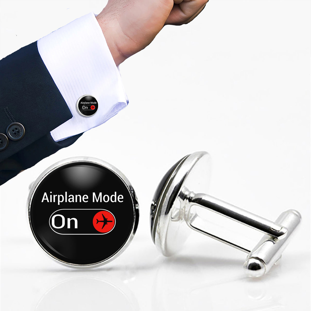 Airplane Mode On Designed Cuff Links