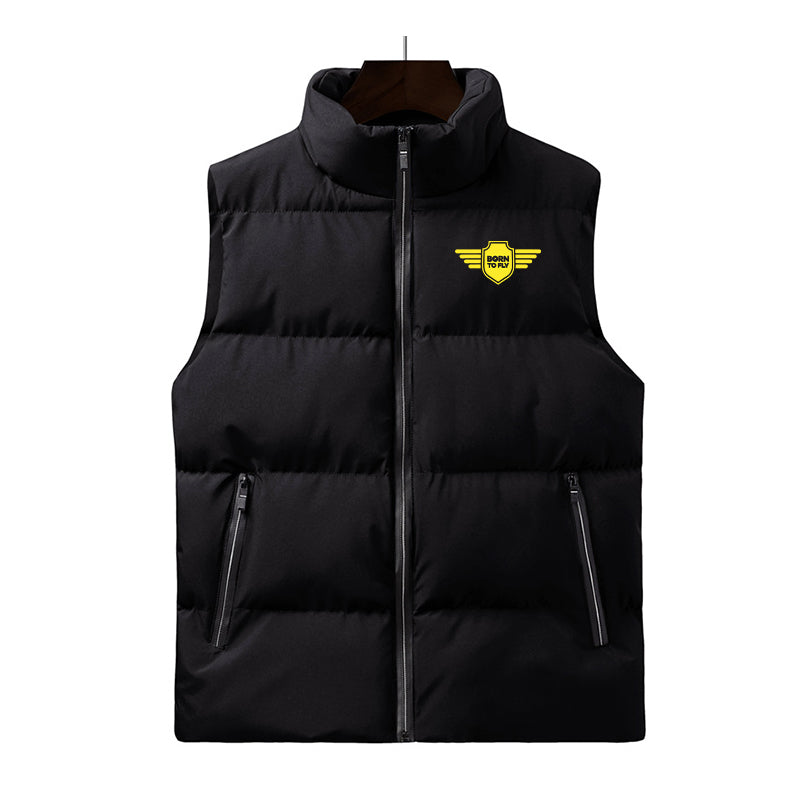 Born To Fly & Badge Designed Puffy Vests